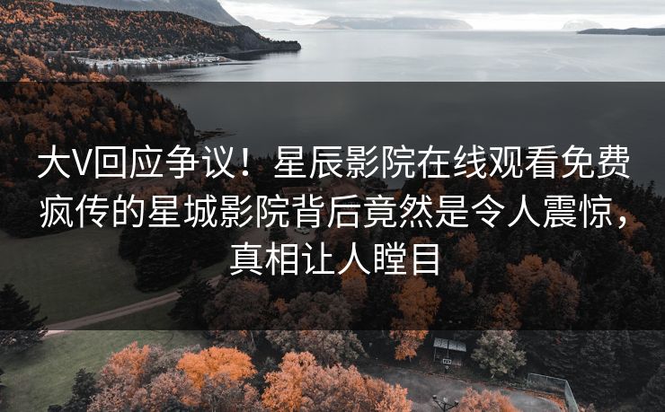 大V回应争议！星辰影院在线观看免费疯传的星城影院背后竟然是令人震惊，真相让人瞠目