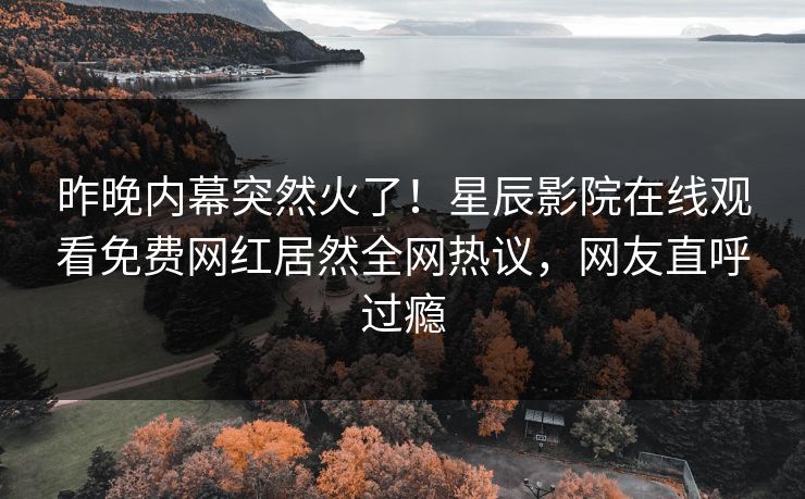 昨晚内幕突然火了！星辰影院在线观看免费网红居然全网热议，网友直呼过瘾