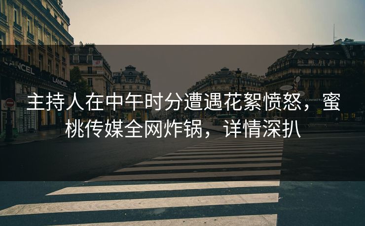主持人在中午时分遭遇花絮愤怒，蜜桃传媒全网炸锅，详情深扒